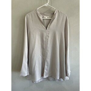 COS Soft Gray V-Neck Blouse